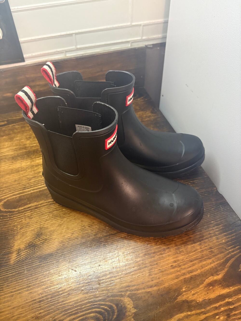 Hunter Black Ankle Rainboots Size 7